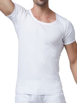 BASIC HALF SLEEVE COMFORT VEST - WHITE