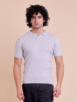 FASHION KNITTED SLIM FIT HALF SLEEVE T-SHIRT