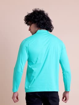 BASIC POLO NECK FULL SLEEVE - SEAGREEN