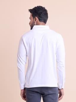 BASIC POLO NECK FULL SLEEVE - WHITE