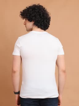 BASIC STRETCHABLE ROUND NECK HALF SLEEVE - OFFWHITE