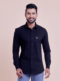 BASIC SOLID FULL SLEEVE KNITTED SHIRT