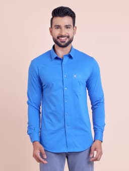 BASIC SOLID FULL SLEEVE KNITTED SHIRT