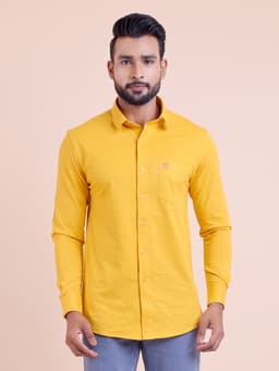 BASIC SOLID FULL SLEEVE KNITTED SHIRT