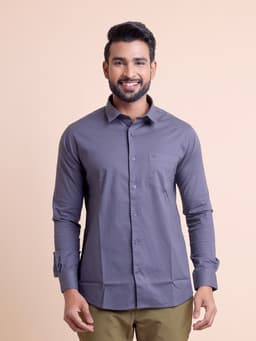 BASIC SOLID COTTON FULL SLEEVE SHIRT