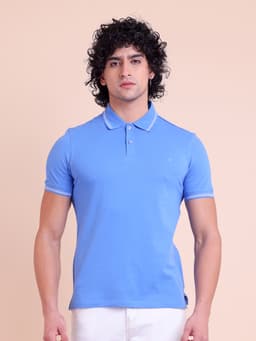 BASIC PREMIUM STRETCHABLE POLO NECK HALF SLEEVE T-SHIRT