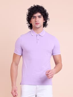BASIC PREMIUM STRETCHABLE POLO NECK HALF SLEEVE T-SHIRT