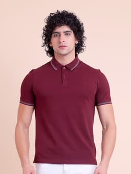 BASIC PREMIUM STRETCHABLE POLO NECK HALF SLEEVE T-SHIRT