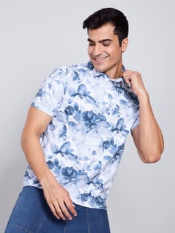 DIGITAL PRINTED PREMIUM STRETCHABLE POLO NECK HALF SLEEVE T-SHIRT