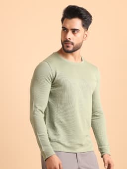 PREMIUM ROUND NECK FULL SLEEVE RIB T-SHIRT WITH GRIP-NEWSAGE