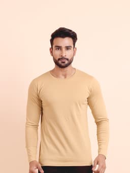 BASIC ROUND NECK FULL SLEEVE - BEIGE