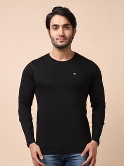 BASIC ROUND NECK FULL SLEEVE - BLACK