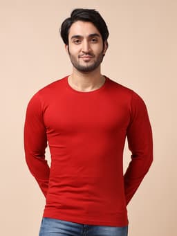 BASIC ROUND NECK FULL SLEEVE - BRICKRED