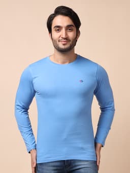 BASIC ROUND NECK FULL SLEEVE - IRISBLUE