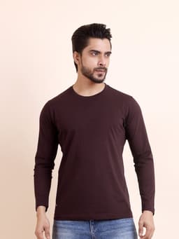 BASIC ROUND NECK FULL SLEEVE - WINE