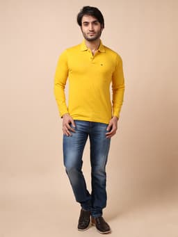 BASIC POLO NECK FULL SLEEVE - LEMON