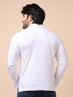 BASIC POLO NECK FULL SLEEVE - OFFWHITE