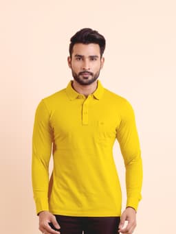 BASIC POLO NECK FULL SLEEVE - LEMON