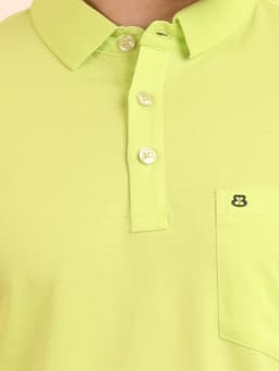 BASIC POLO NECK FULL SLEEVE - NEONGREEN