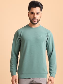 PREMIUM ROUND NECK FULL SLEEVE RIB T-SHIRT-FGREEN