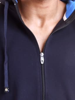 BASIC PREMIUM FLEECE FULL SLEEVE HOODY SWEAT SHIRT - NAVY
