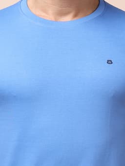 BASIC ROUND NECK HALF SLEEVE - IRISBLUE