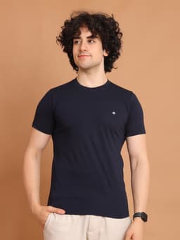 BASIC ROUND NECK HALF SLEEVE - NAVY