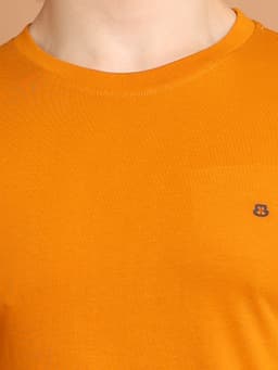 BASIC ROUND NECK HALF SLEEVE - PEANUTBROWN