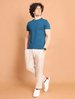 BASIC ROUND NECK HALF SLEEVE - PETROL