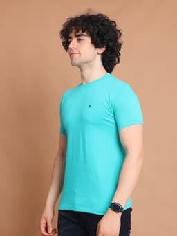 BASIC ROUND NECK HALF SLEEVE - SEAGREEN