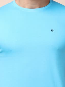 BASIC ROUND NECK HALF SLEEVE - SKYBLUE