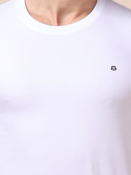 BASIC ROUND NECK HALF SLEEVE - WHITE