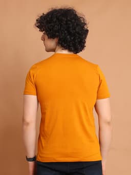 BASIC HENLEY NECK HALF SLEEVE - PEANUTBROWN