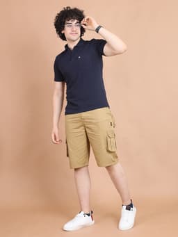 BASIC POLO NECK HALF SLEEVE - NAVY
