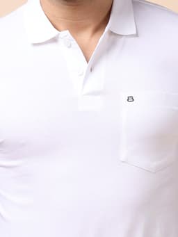BASIC POLO NECK HALF SLEEVE - OFFWHITE