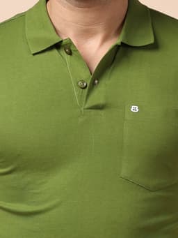 BASIC POLO NECK HALF SLEEVE - OLIVE