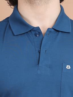 BASIC POLO NECK HALF SLEEVE - PETROL