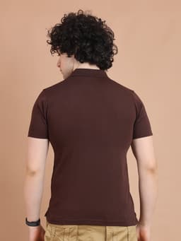 BASIC POLO NECK HALF SLEEVE - WINE