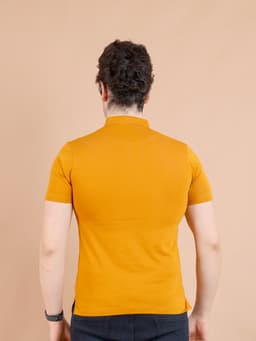 BASIC MANDARIN COLLAR HALF SLEEVE - PEANUTBROWN