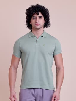 PREMIUM POLO NECK HALF SLEEVE RIB T-SHIRT-NEWSAGE