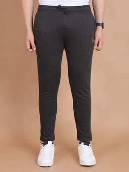 BASIC REGULAR FIT LOOPKNIT PREMIUM TRACK PANT - ANTHRAMELANGE