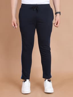 BASIC REGULAR FIT LOOPKNIT PREMIUM TRACK PANT - NAVY