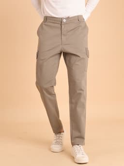 PREMIUM 100% COTTON TWILL MIDRISE SIX POCKETS CARGO PANTS - GREEN
