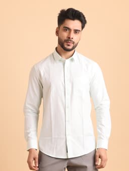 BASIC CHECKS COTTON FULL SLEEVE SHIRT-SEAGREEN