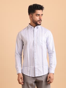 BASIC CHECKS COTTON FULL SLEEVE SHIRT-SKY