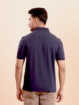 BASIC STRETCHABLE POLO NECK HALF SLEEVE T-SHIRT