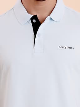 BASIC STRETCHABLE POLO NECK HALF SLEEVE T-SHIRT