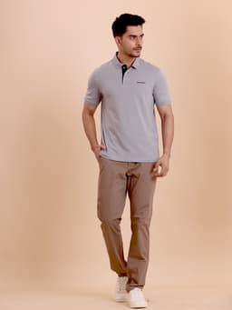 BASIC STRETCHABLE POLO NECK HALF SLEEVE T-SHIRT