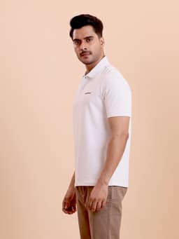 BASIC STRETCHABLE POLO NECK HALF SLEEVE T-SHIRT