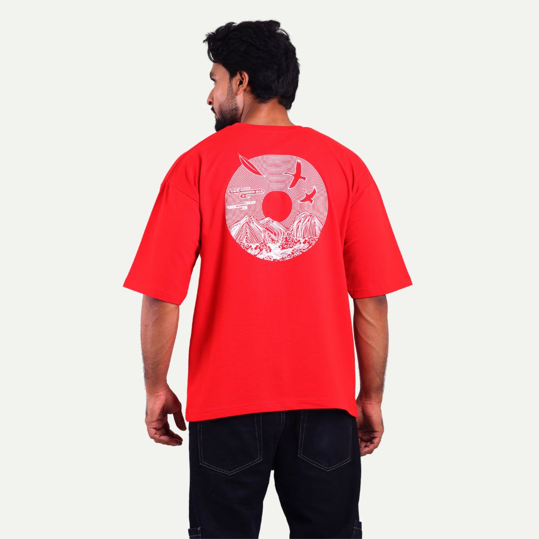 Men's Oversized Graphic T-Shirt - Ocean Emblem
